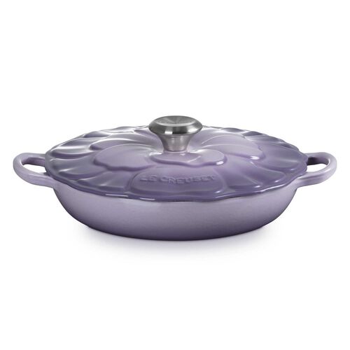 Le Creuset Signature Petal Shallow Casserole 26cm - Bluebell Purple